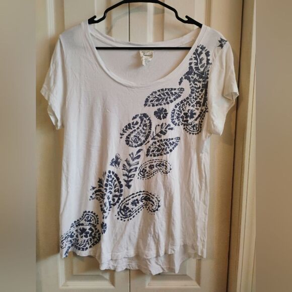 Andrea Jovine White and Blue Graphic Relaxed Tee - Picture 1 of 8